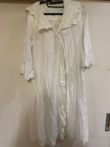 셰리라파 빅 사이즈 화이트 롱 원피스 레이스 포함 시착만 한 상품