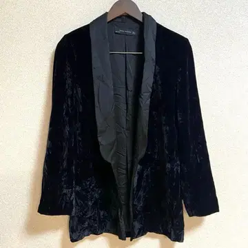 자라 우먼 블랙 벨벳 테일러드 자켓 S