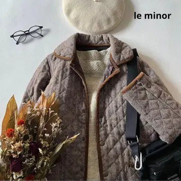 르 미노아 퀼팅 울 혼방 자켓