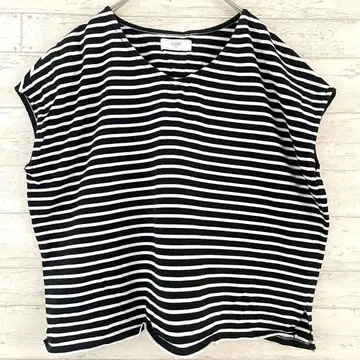 슬로브 이에나 보더 풀오버 [ F ] V넥 슬리브리스 캐주얼