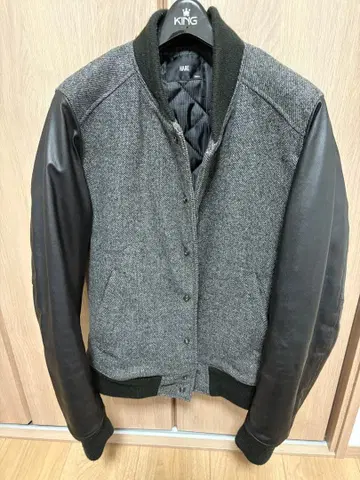 HARE 바시티 자켓 S 그레이 블랙