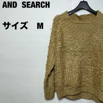 AND SEARCH 베이지 V넥 니트 스웨터 M 사이즈