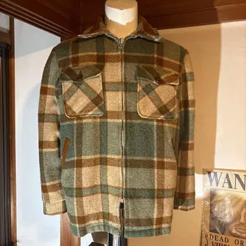 울리치 70s 체크 무늬 울 자켓