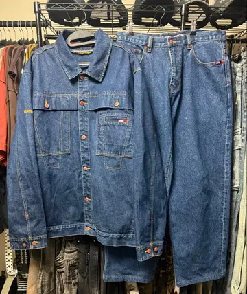 90s MECCA USA 데님 셋업 b계 bboy hiphop