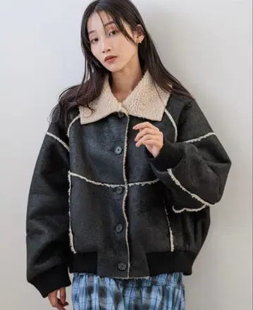 로리즈팜 무스탕 보아 블루종