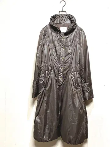 고급 와이어 옷깃 롱 코트 브라운 성인 여성 원 랭크 업 경량