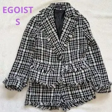 에고이스트 EGOIST 트위드 셋업 S 수트 Y2K 헤이세이 갸루