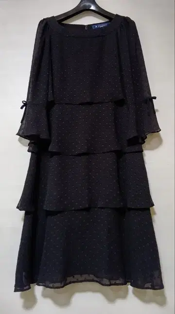 MIS GRACY 블랙 프릴 티어드 원피스 38 사이즈