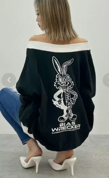 GYDA 제이다 여성 트레이너 오프숄더 토끼 y2k F