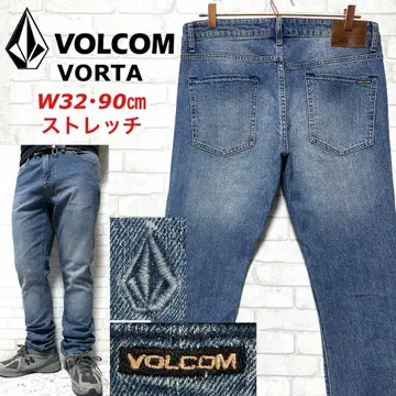 VOLCOM VORTA 스트레치 청바지 슬림 스트레이트 자수 로고
