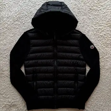 새상품급 L 사이즈 JOTT 다운 니트 절개 후드티 블랙 와펜