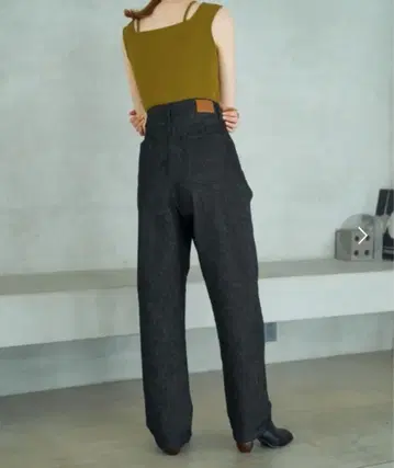 hinari 하이웨스트 데님 팬츠 블랙 MEDIUM