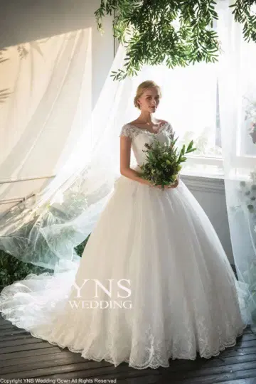 YNS Wedding SL19321 화이트 A라인 웨딩 드레스