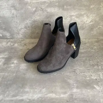 택 포함 미사용 ZARA (M) 숏부츠 사이드 지퍼/부티/스웨이드