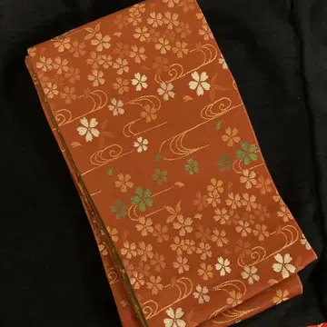 니시진 은채 유수 & 꽃 리버서블 반폭 오비