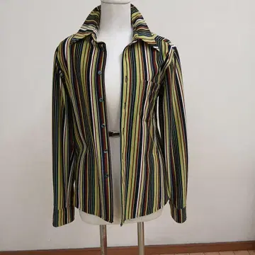 유나이티드 애로우즈, 멀티 스트라이프 빅 옷깃 셔츠.