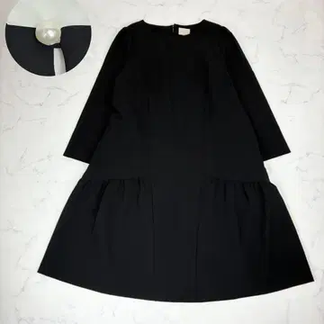 로즈 티아라 백 펄 버튼 원피스 빅 사이즈 46 블랙