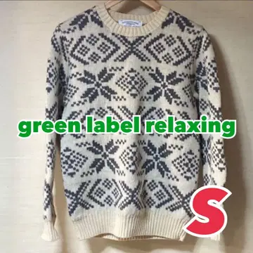 그린 라벨 릴랙싱 노르딕 무늬 크루넥 스웨터 S