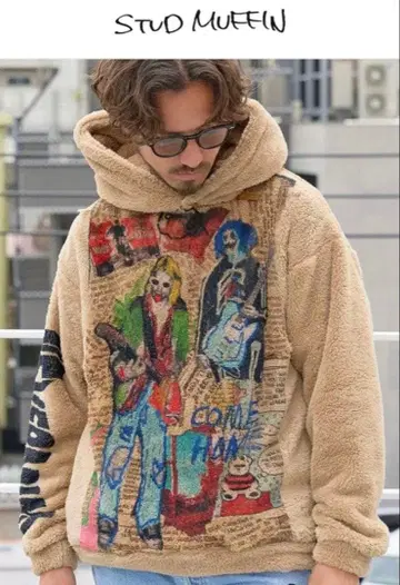 STUD MUFFIN 코랄 플리스 보아 KURT 후드티