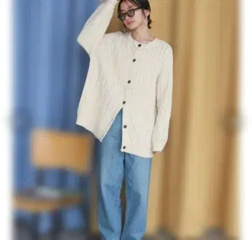 ungrid 언그리드 패치워크 케이블 니트 가디건