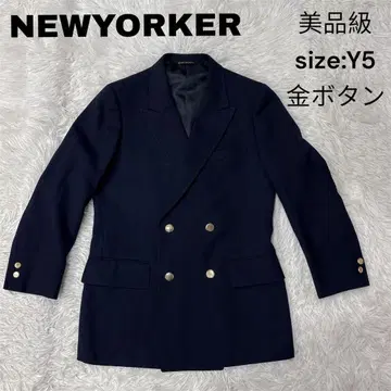 NEWYOKER 테일러드 자켓 더블 Y5 네이비 골드 버튼 새상품급