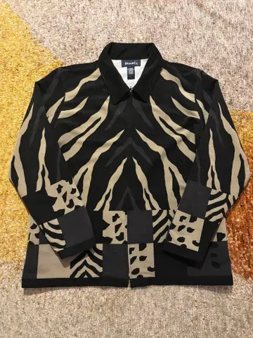 빈티지 스윙탑 블루종 레오파드 무늬 90s 셔츠 자켓