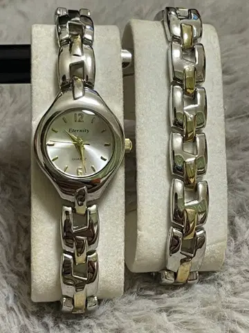 Eternity 실버&골드 쿼츠 손목시계 팔찌 세트