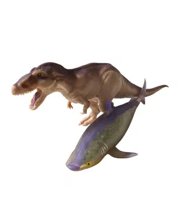 공룡 상어 스퀴즈 피규어 2개 세트 거의 미사용