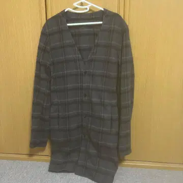 STRUM 울 체크 가운 블랙