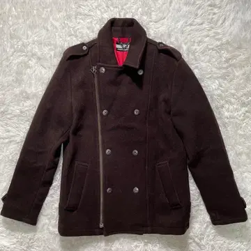 레어 MONTAGE 라이더 자켓 피코트 더블 브라운 L