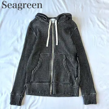 SEAGREEN 새상품급 오니 와플 지퍼 후드티 코튼 MIX 와이드