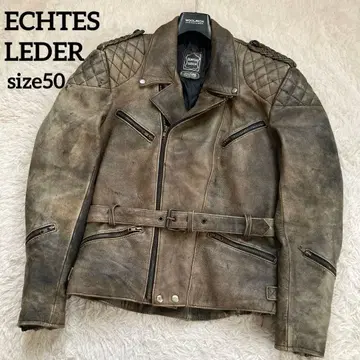 압도적 풍격 ECHTES LEDER 더블 라이더 가죽 자켓 천연 가죽