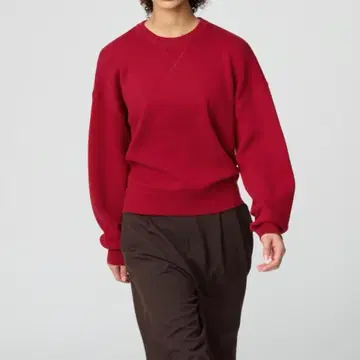 스무스 코튼 크루넥 스웨터 L 15RED