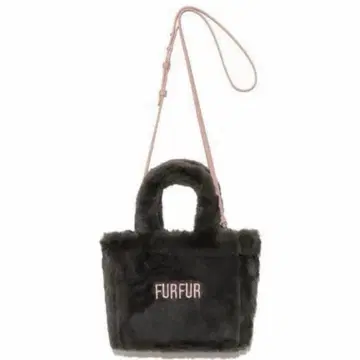 FURFUR 그레이 퍼 핸드백