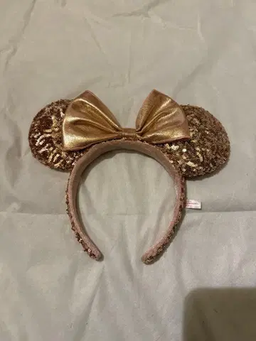 미키 귀 머리띠 골드 스팽글