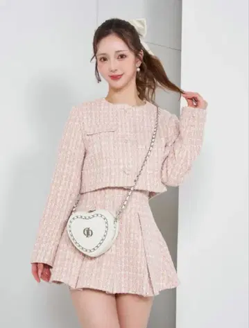 Darich 팬시 트위드 셋업 핑크