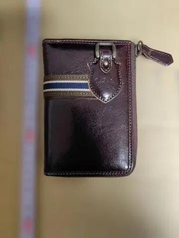 가죽제 접이식 지갑 다크 브라운