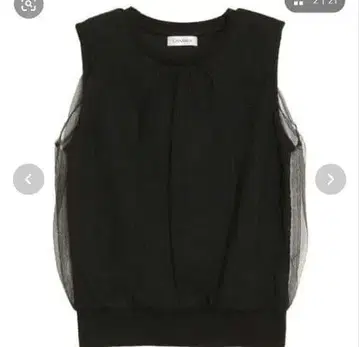 [ CALNAMUR ] 블랙 슬리브리스 상의