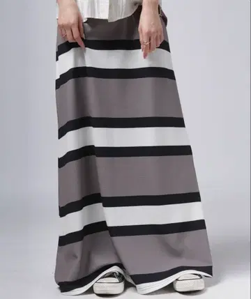 antiqua 보더 무늬 롱 스커트
