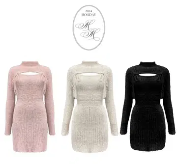 미셸 마카롱 니트 원피스 컷 아웃 디자인