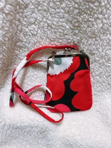marimekko 꽃무늬 가마구치 미니백