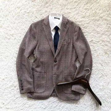 [ 새상품급 ] LARDINI 카멜 울 실크 트위드 자켓 사이즈 44