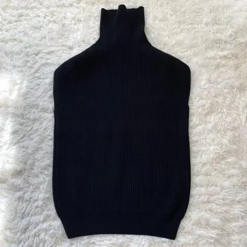 드로어 7G 캐시미어 울 니트 터틀 벨트 슬리브리스