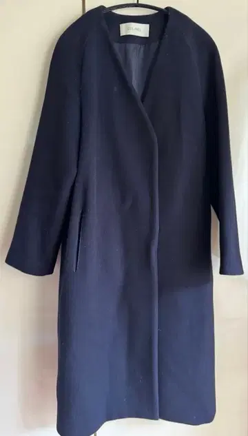 DES PRES 데프레 노카라 울 롱 코트 네이비 size36