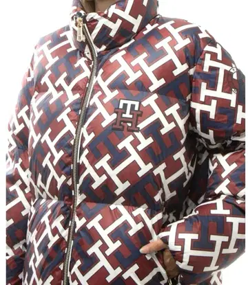 미사용 타미힐피거 다운 자켓 모노그램 프린트 사이즈 XS