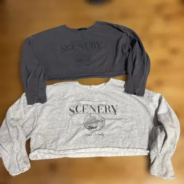지나시스 SCENERY 크롭 맨투맨 2세트