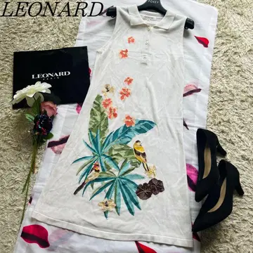 [ 고품질 ] LEONARD SPORTS 썸머 니트 원피스 자수 38 M
