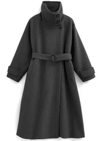 2Way 벨트 포함 스탠드 카라 롱 코트[ze840]
