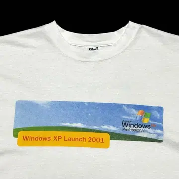 레어 Microsoft Windows XP 2001 T셔츠 ROSE 착용