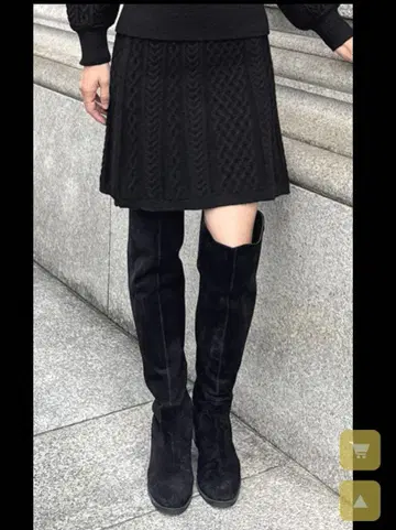 [JENNE] 슬림 케이블 스커트